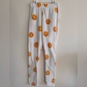 Fleece smiley face sweatpants